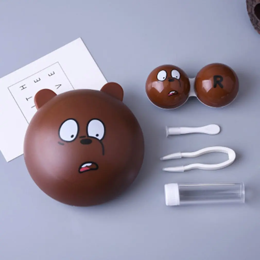 Держатель для контактных линз Bear Head Пластиковый Чехол очков держатель Mate Box