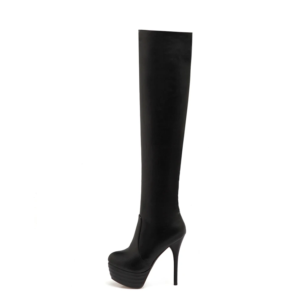 KemeKiss Large Size 34-46 Sexy Women Platform Boots Womens Thigh High Zipper Thin Heels Autumn Long Footwear | Обувь