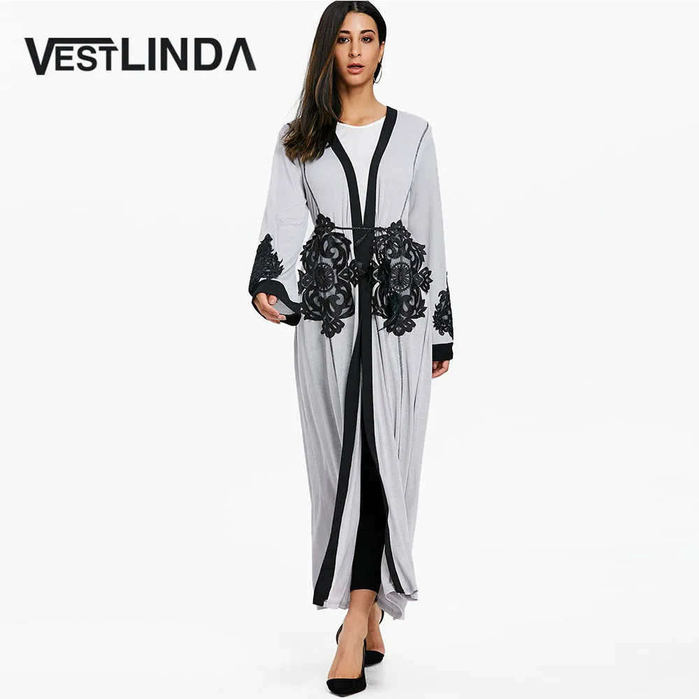 Женское длинное пальто VESTLINDA повседневный Тренч с кружевной вставкой спереди