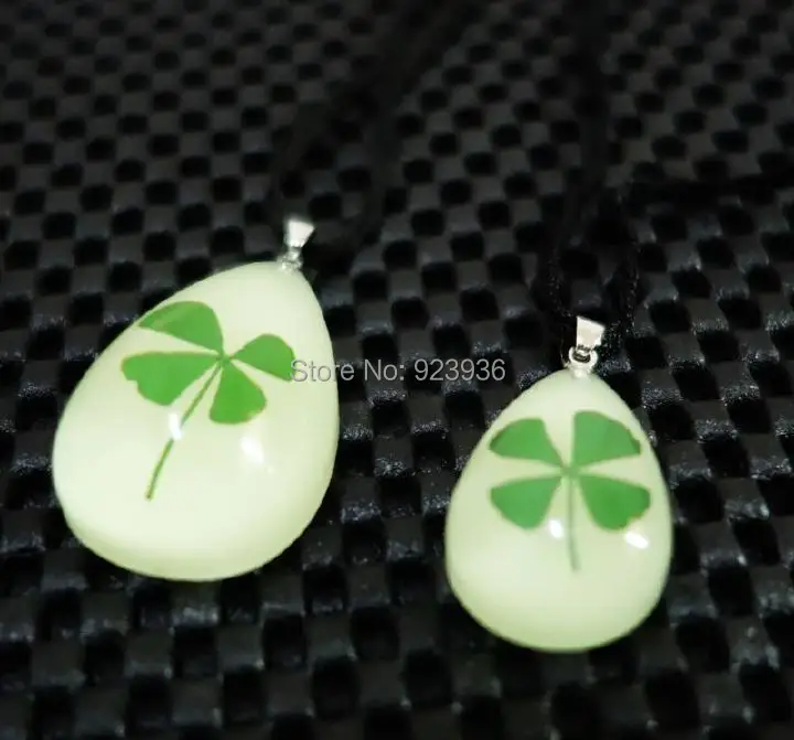 10 шт. настоящий Клевер четырехлистный клевер микс Цепочки и ожерелья светятся