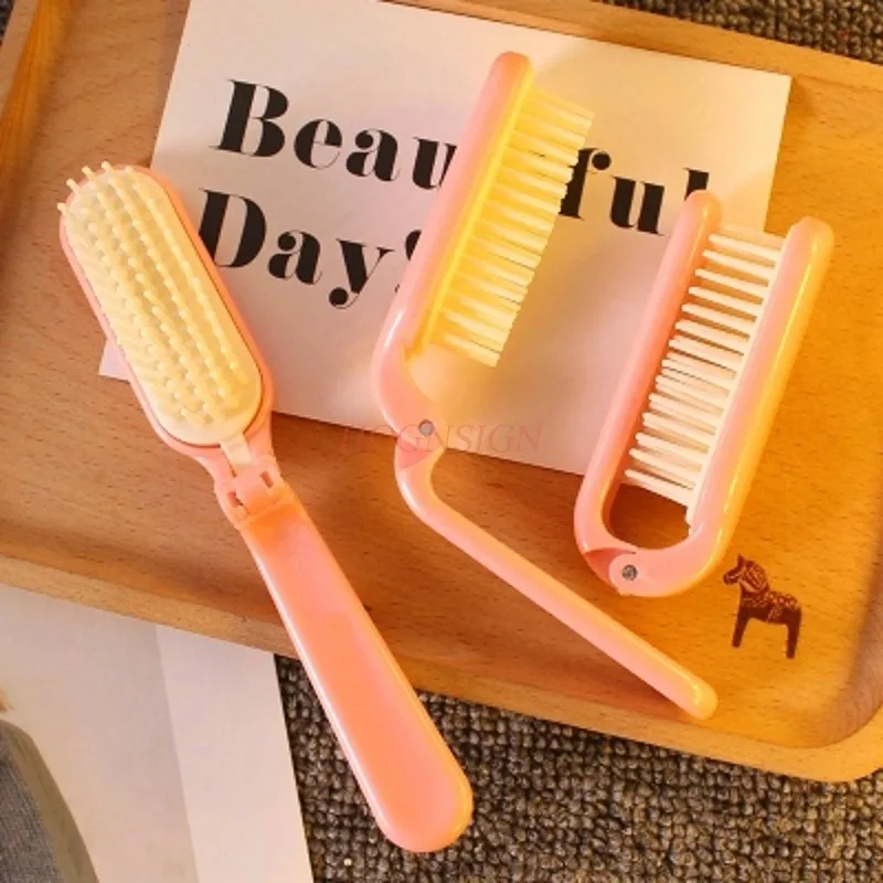 

Student Collapsible Portable Travel Small Folding Comb With Carry Straight Hair Curly Dual Use Combs Anti Static Plastic Sale