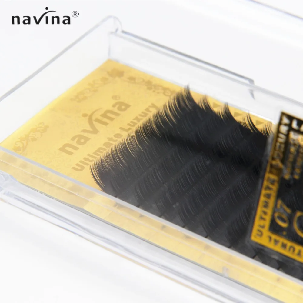 

Navina Ultimate Luxury False Eyelash Extension Mink Lashes Black Thick Lashes JBCD Curl 0.07/0.1/0.12/0.15 Fake Eyelash