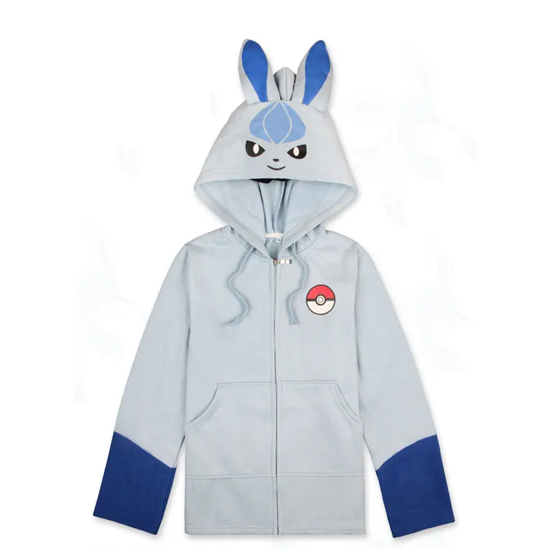 Милое пальто Eevee Аниме Косплей Костюм-свитер для взрослых женщин и мужчин девочек мультфильм куртка зимняя теплая утепленная толстовка на молнии