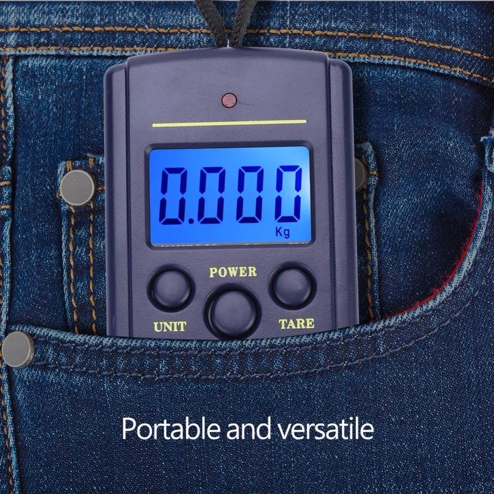 40kg Mini Digital Scale for Fishing Luggage Travel Weighting Steelyard Hanging Electronic Hook Scale Fishing Weight Tool