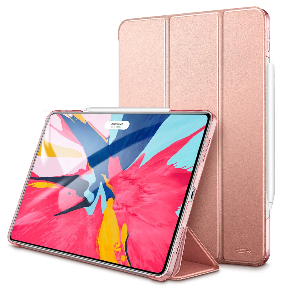 ESR, Магнитный флип-чехол для iPad Pro 12,9, из искусственной кожи, ультра тонкая прозрачная задняя крышка, трехкратный смарт-чехол для планшета, чехол для iPad