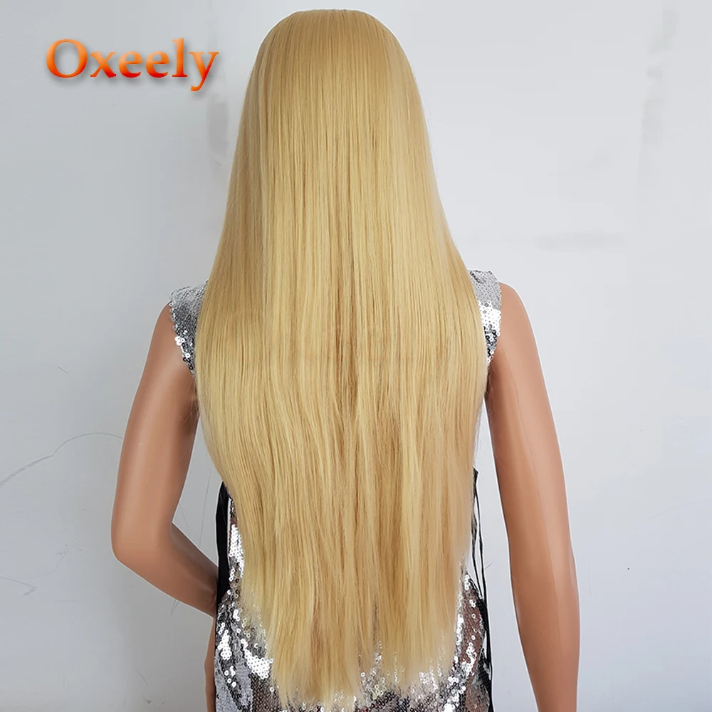 Oxeely 613 прямые волосы, парик на кружеве, без узких длинных волос, синтетические парики на кружеве, натуральные волосы, термостойкие волосы