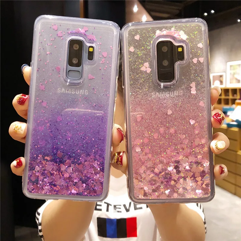 Liquid Glitter Case For Samsung Galaxy Note 9 8 5 4 S9 Plus S8 S7 Edge J2 J5 J7 Prime J3 2016 Quicksand Dynamic Cover |