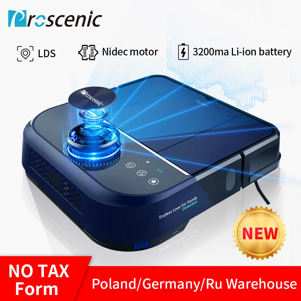 Proscenic D500 LDS Роботизированный пылесос 2000Pa Макс всасывания подключение Wi Fi