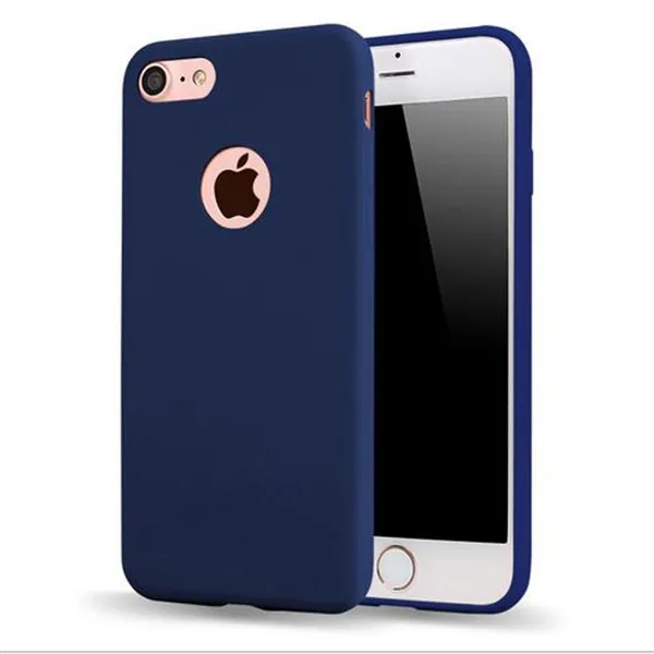 Navy blue Ультратонкий чехол для iPhone 7, Прозрачный мягкий силиконовый чехол для телефона из ТПУ ярких цветов s, для iPhone 6, 6 S, 5, 5S, SE, 7 Plus, чехол - Цвет: Navy blue