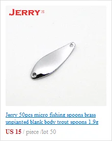 Jerry 50 шт., 5 г, жесткая приманка, пустые неокрашенные рыболовные ложки, быстрая прядильная зона озера, форель, ложки, шоры, pesca