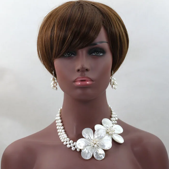 Ожерелье с белым пресноводным жемчугом и ракушками комплект ювелирных изделий