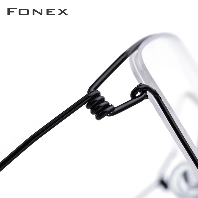 FONEX Titanium Alloy Glasses Frame Men Prescription Eyeglasses New Women Myopia Optical Korean Morten Screwless Eyewear 98624
