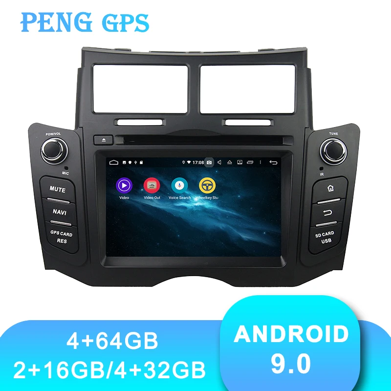 Новейший автомобильный DVD плеер Android 9 GPS навигация для Toyota Yaris 2005 2011 головное