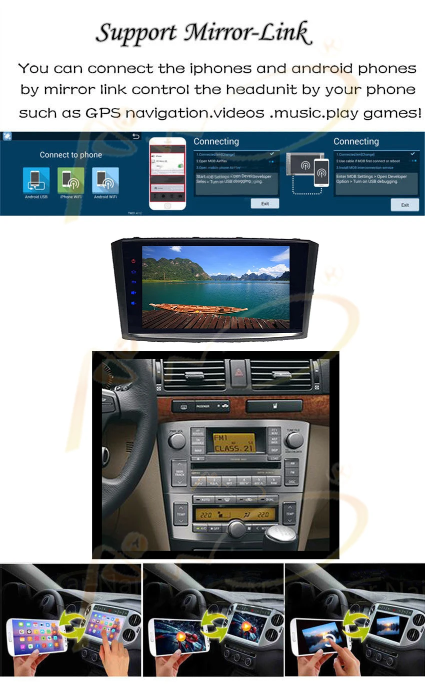 Android 8,1/9,0 Автомагнитола gps Navi для Toyota Avensis 2004-2008 автомобильный мультимедийный стерео аудио навигатор Sat Nav Головное устройство Wifi BT