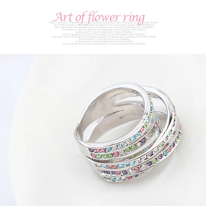 Malanda бренд 2017 Дизайн Кристалл от Swarovski Кольца для Для женщин Серебряный Цвет
