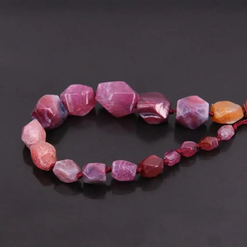 15." /strand Дракон вены Агаты Drusy Граненый Самородок кулон Бусины, натуральный onxy вырезать самородок окончил Ожерелья для мужчин Jewelry Талисманы
