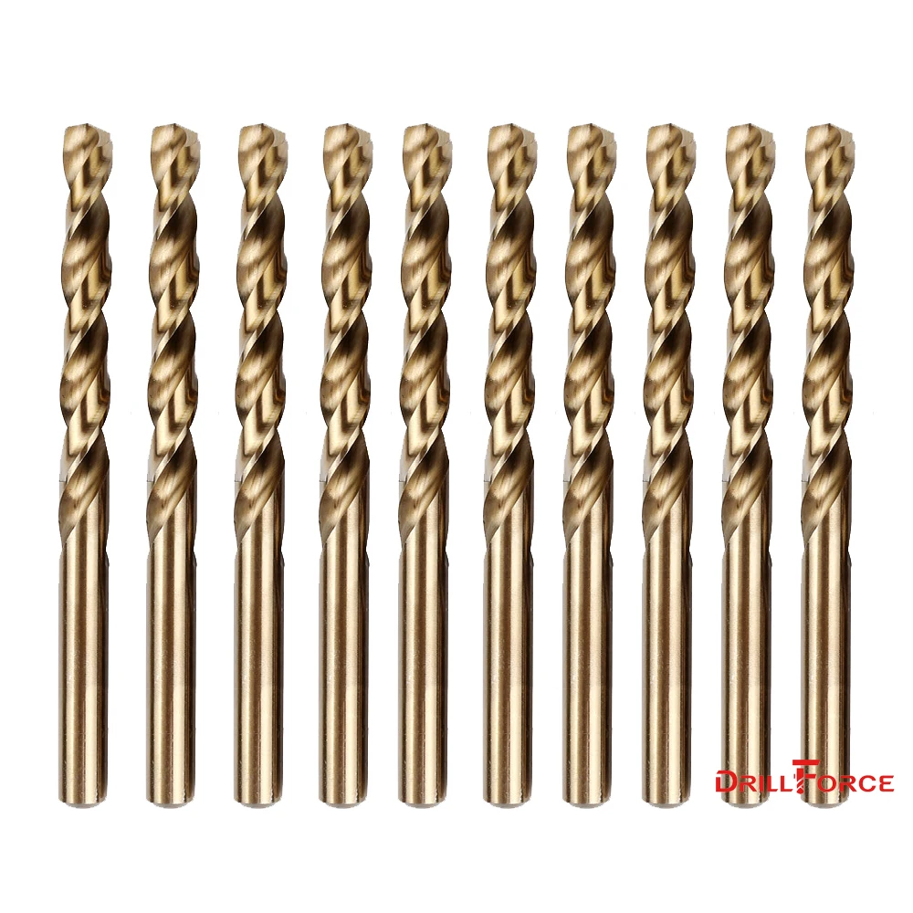 Drillforce 10 шт 7/32 &quot(5 6 мм) M35 HSS Кобальт Jobber длина спиральное сверло 135 сплит точка|spiral