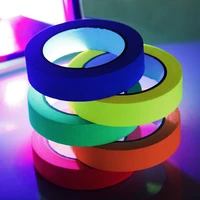 6pcsset uv gaffer fluorescent tape blacklight reactive glow in the dark tape neon cloth tape safety warning home decoration
