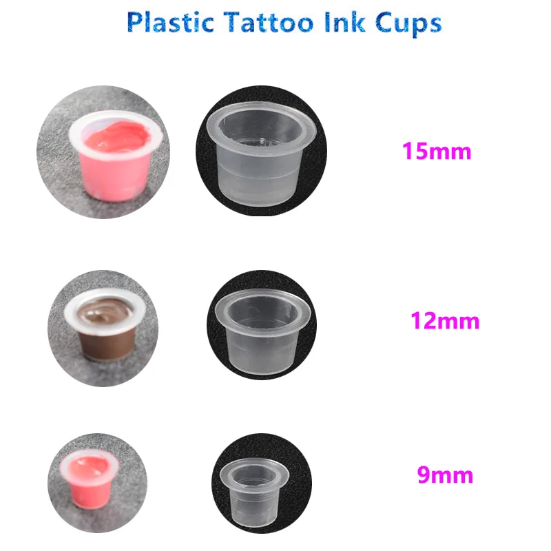 Чашки для чернил 100 шт. 12 мм 15 одноразовый маленький пигментный контейнер