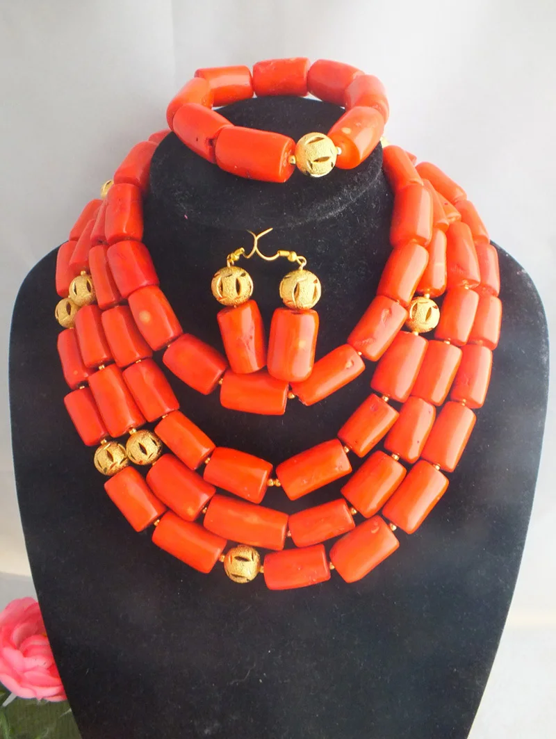 Модные нигерийские Свадебные африканские бусины комплект ювелирных изделий