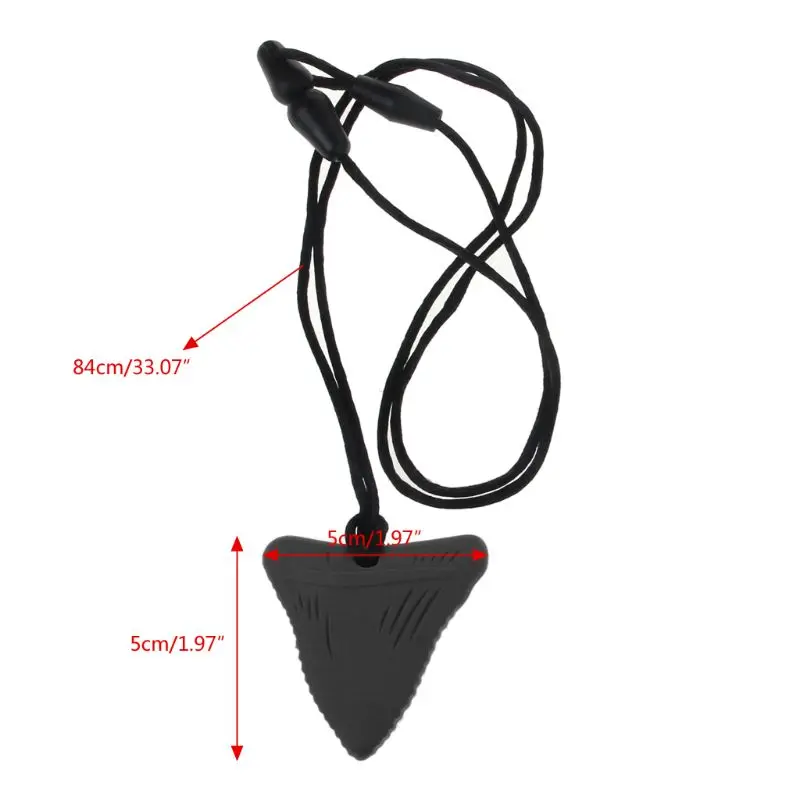 

Shark Tooth Silicone Teething Necklace Baby Gender Neutral Chew Necklace Sensory Teether Pendant BPA Free Beads