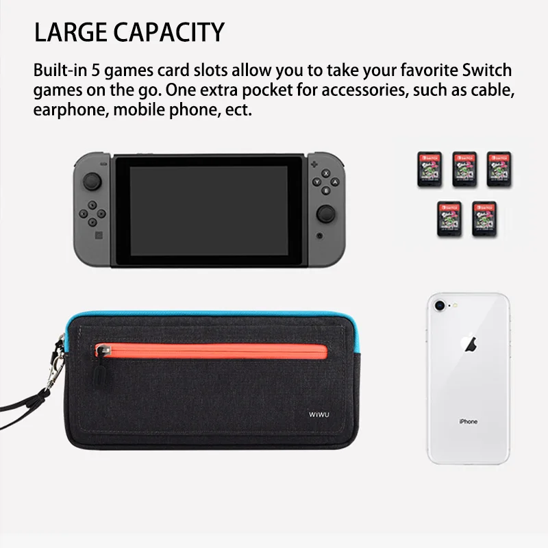 Чехол WIWU для Nintendo Switch портативный дорожный переноски сумка хранения NS консоль с 5