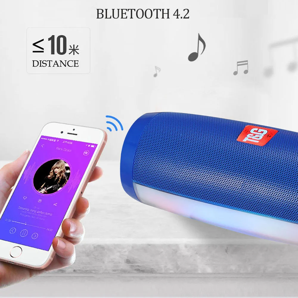 Портативный светодиодный динамик Водонепроницаемый Bluetooth динамические
