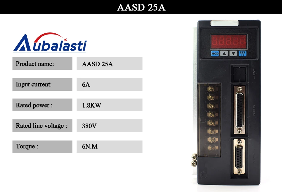 Aubalasti 3.8KW серводвигатель переменного тока 15н. М 2500 об/мин 130ST-M15025 двигатель переменного тока Соответствует Серводвигатель AASD25A полный комплект двигателя