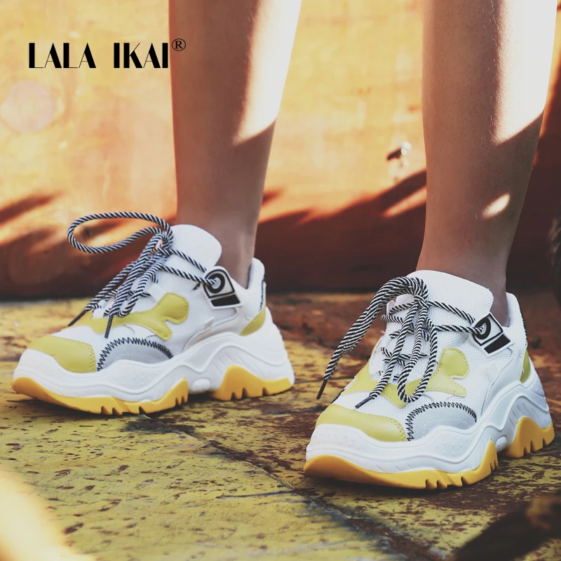 LALA IKAI/женские кроссовки повседневная обувь дышащие весенние на платформе
