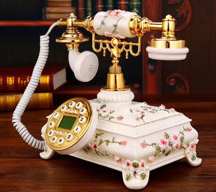 

Ye are the top antique telephone European Garden Home Office landline phone phone Decoration home art rustic backlit Caller