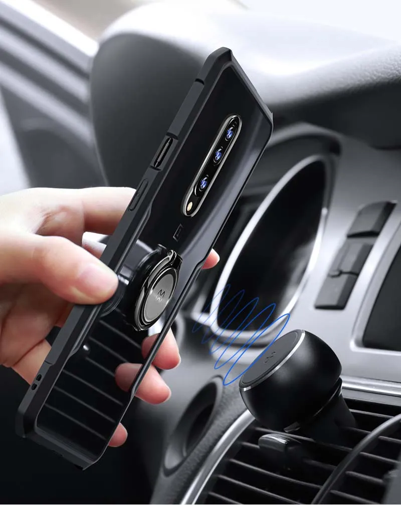 Xundd для OnePlus 7 Pro Чехол магнитный Автомобильный держатель Подставка кольцо на палец прозрачный PC TPU задняя крышка для Oneplus 7 Oneplus 7Pro чехол