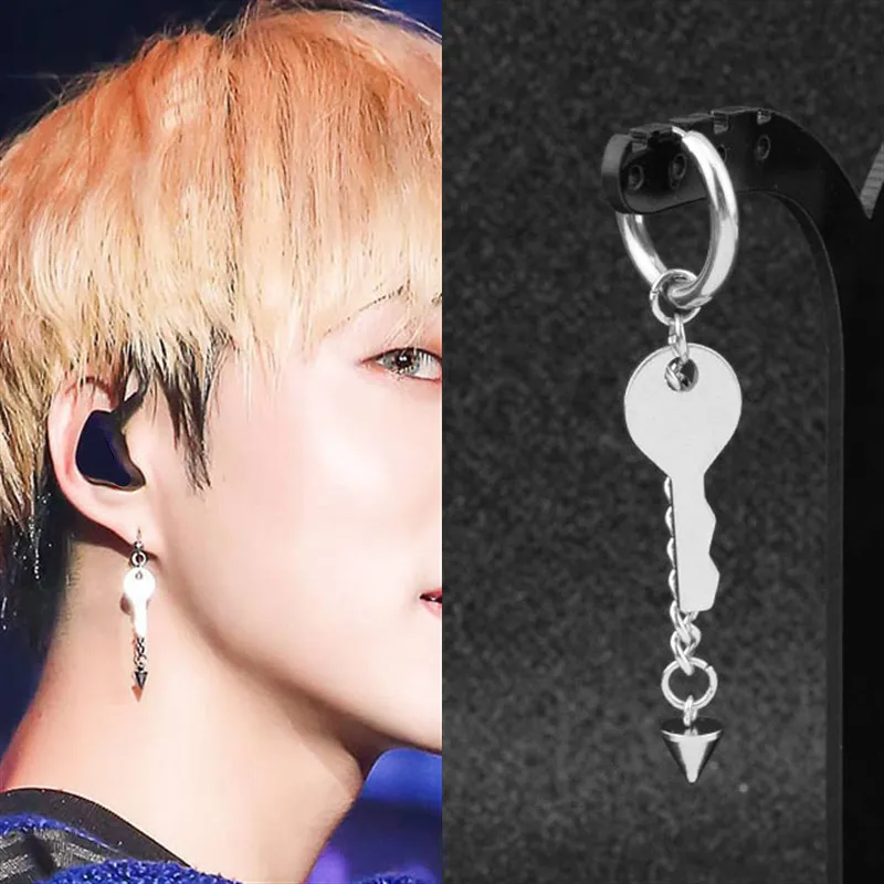 KPOP корейские мужские Новые простые серьги-гвоздики из нержавеющей стали, модные ювелирные изделия