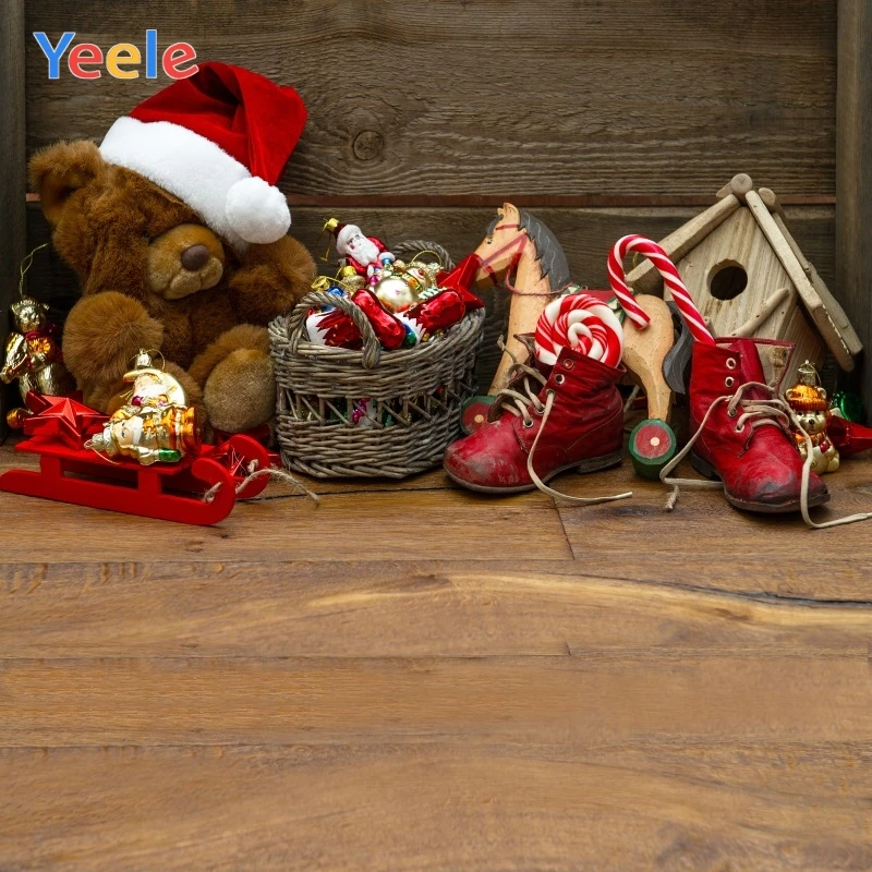 

Yeele Christmas Photocall Decor Wood Texture Toys Photography Backdrops Personalized Photographic Backgrounds For Photo Studio