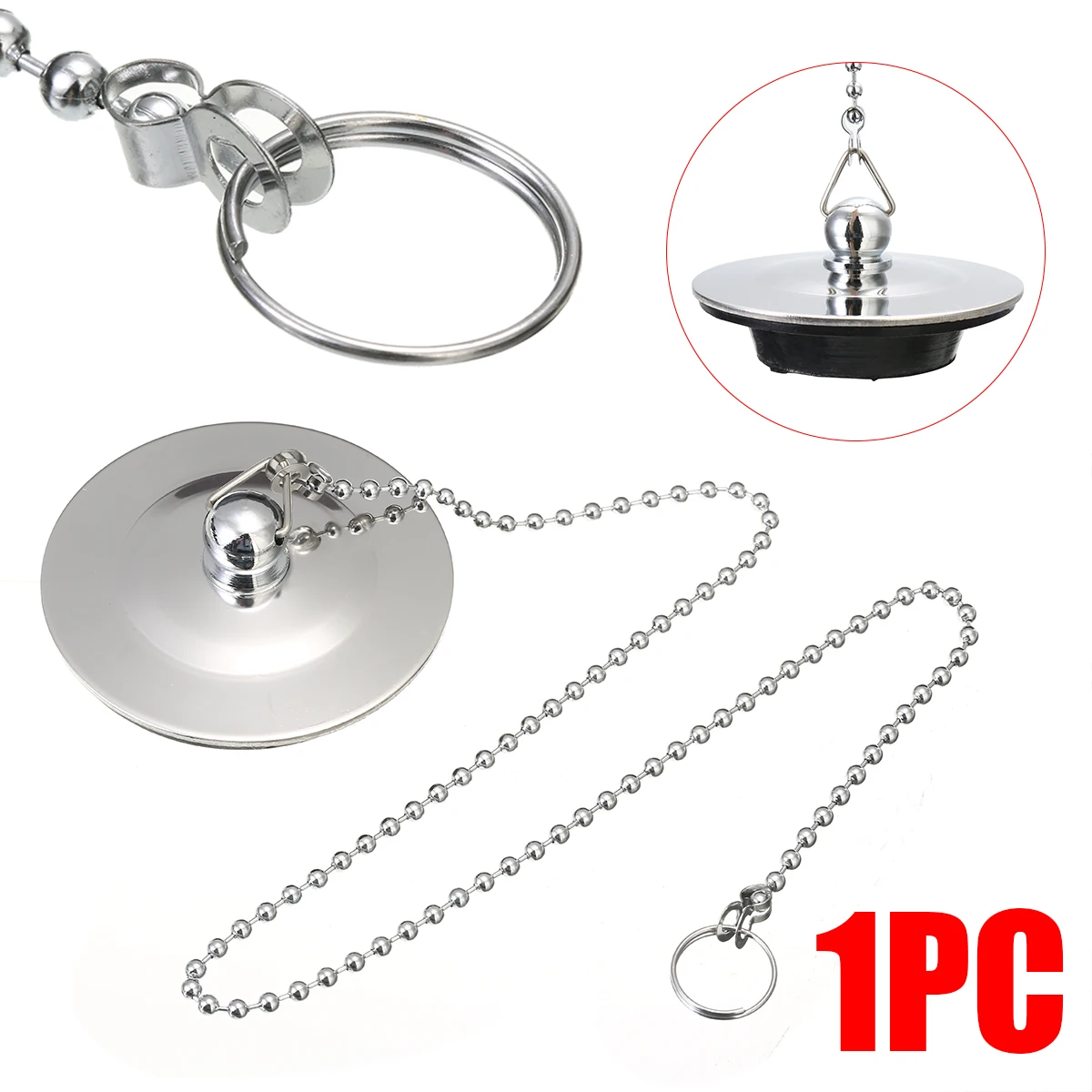 Mayitr хромированная пробка для слива стопор металлическая отходов с цепочкой