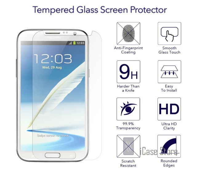 9 H для экрана из закаленного стекла samsung Galaxy Note 2 note 3 4 5 килифи note2 note3 note4 note5