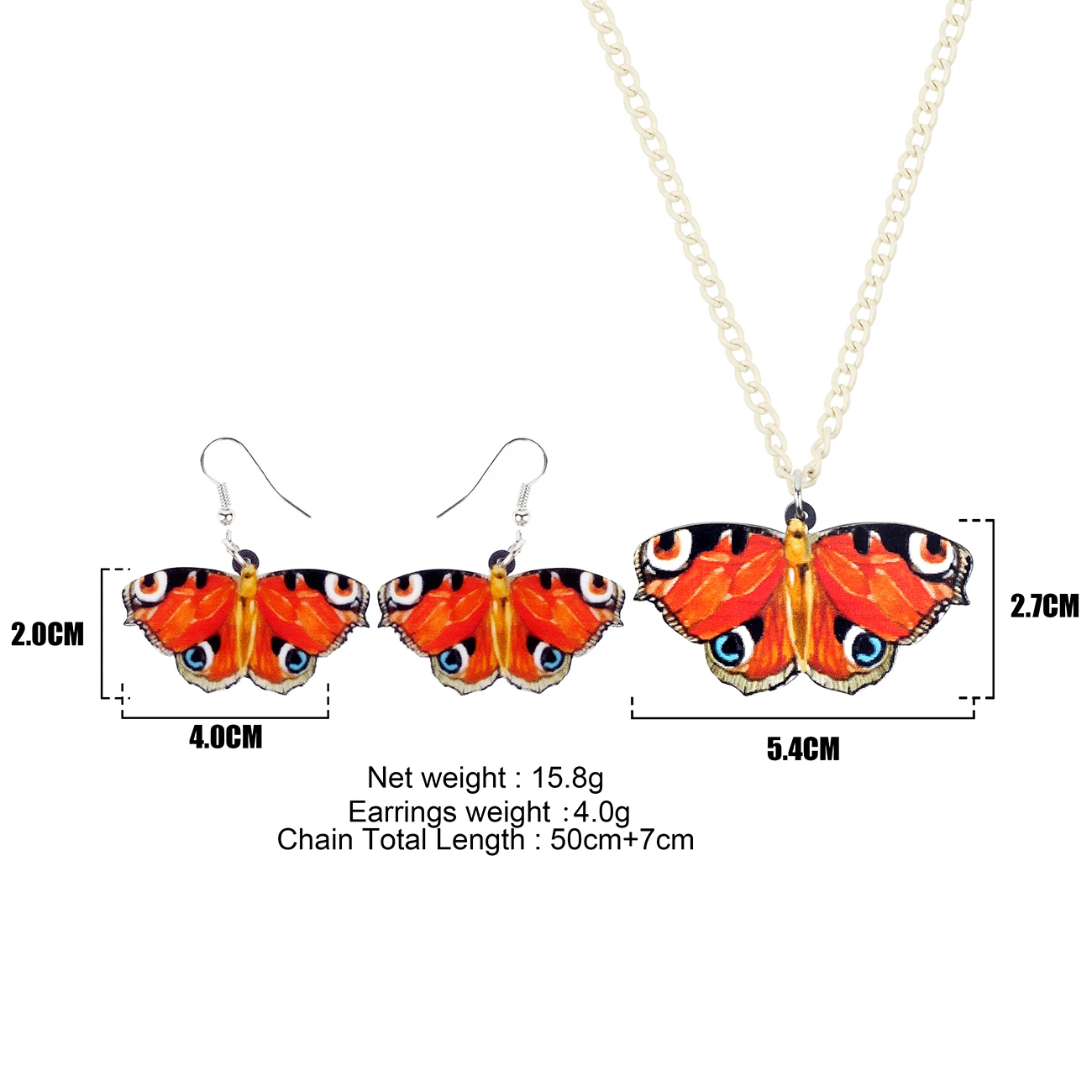 NEWEI акриловые Junonia альмана бабочка насекомых Ювелирные наборы серьги Висячие