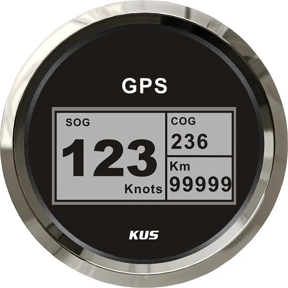 KUS DN85mm черный/белый цифровой GPS Спидометр 0-999KMH с антенной для автомобиля