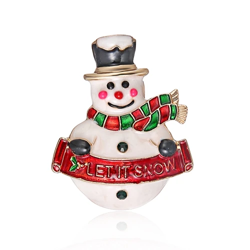 snowman 9 RINHOO рождественские броши булавки для женщин Красный Снеговик Санта Клаус Лось ювелирное изделие в виде оленя Рождество Вечеринка булавки-брошки с кристаллами - Окраска металла: snowman 9
