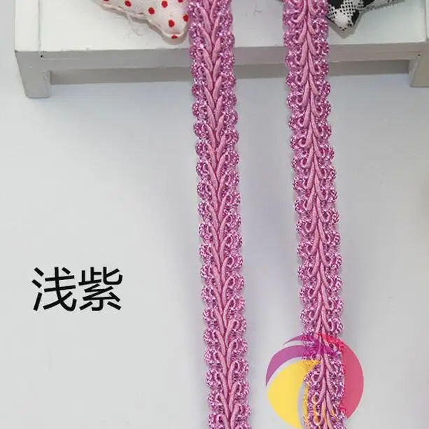 purple Новое поступление 5 метров синий/белый/черный DIY кружевной отделкой Плетеный для костюма высокого качества коса многоножка швейная кружевная лента 12 мм - Цвет: purple