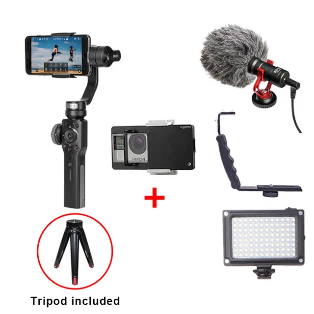 Option 9 Zhiyun Smooth 4 3-х осевой стабилизатор гироскопа Q для смартфонов Экшн камера телефона Портативный sjcam вертикальной съемки - Цвет: Option 9