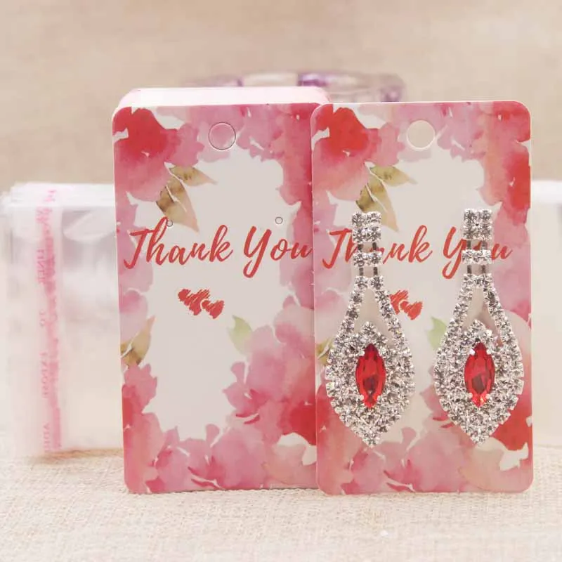 100card100bag as pic Мульти дизайн 5*9 см Упаковка для серег карты белый/крафт-марбель фон ювелирные изделия серьги карты спасибо серьги карты 100+ 100oppbag - Цвет: 100card100bag as pic
