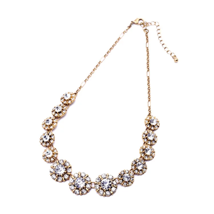 Винтажные хрустальные цветы короткие ожерелья и подвески новый дизайн