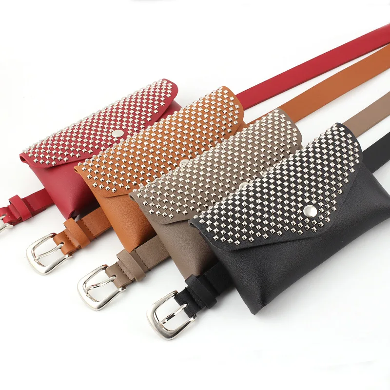 Модная забавная поясная сумка для женщин дизайнерская на талию с заклепками CJH003