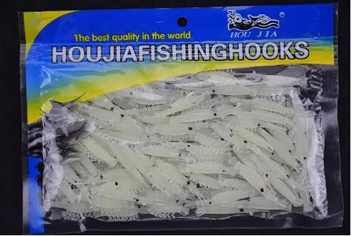 100PCS/lot 1.5inch Soft Lure bait luminous shrimp fish carp Fishing Baits Worms Trout Lures Wholesale Free shipping | Спорт и