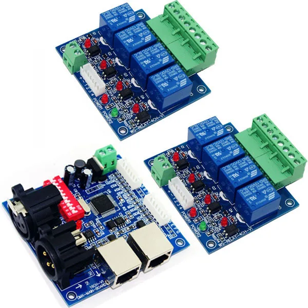2x4CH релейный переключатель dmx512 контроллер 1xDMX512 XRL RJ45 выход DMX контроль 4-полосный