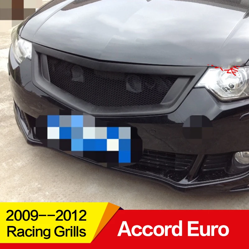 Использовать для Honda Accord евро MK8 гоночные Грили 2009 10 11 12 лет углеродное волокно рефитт передний центр гоночная решетка крышка аксессуары