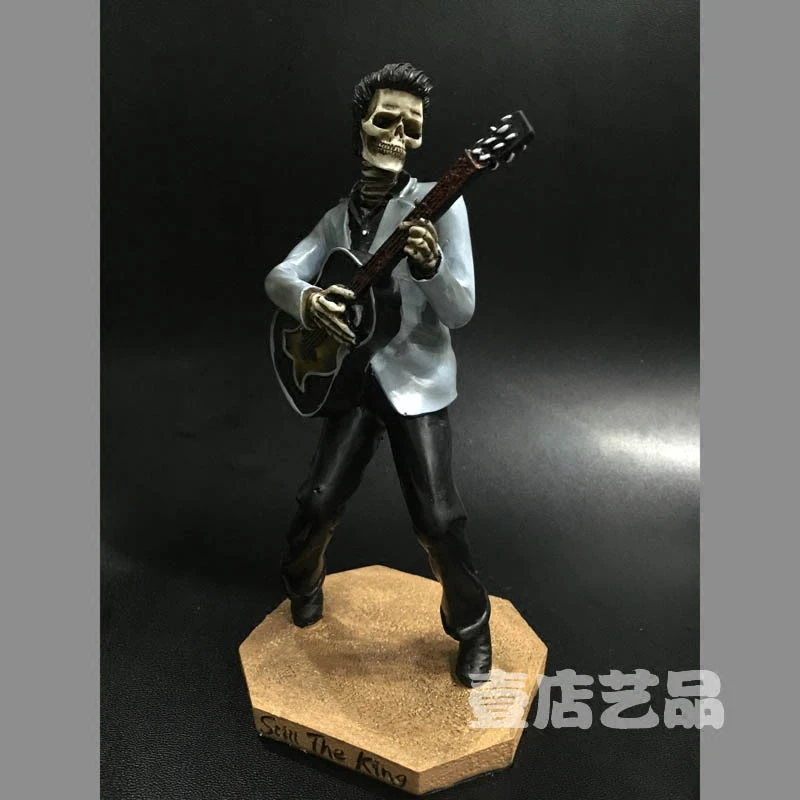 Украшения для дома из смолы украшения в виде черепа певицы/гитары Elvis Presley|singer
