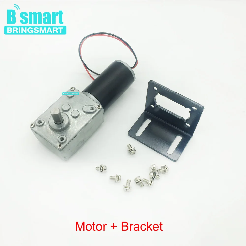 Bringsmart 12 В 24 червь DC мотор редуктор с высоким крутящим моментом 10 470 об/мин мини