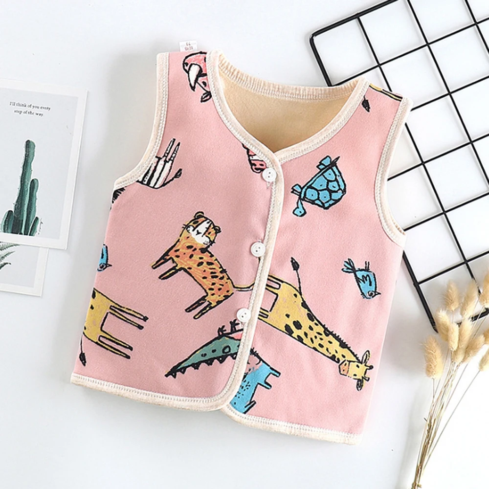 Новый флисовый жилет для малышей милое осеннее пальто с рисунком мальчиков и