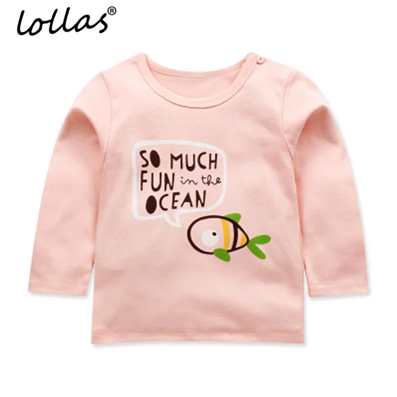 Lollas/2018 г. Новая Осенняя футболка для малышей Детская одежда мальчиков и девочек с
